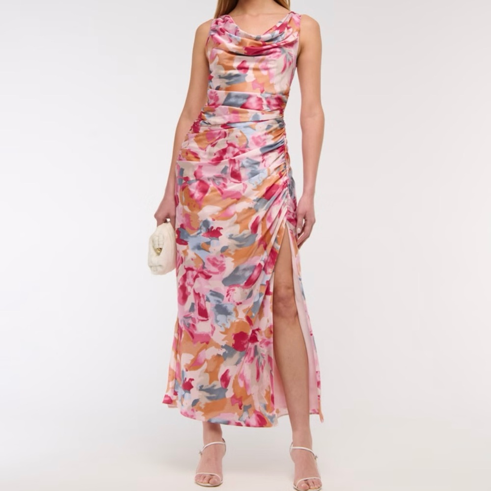 Abercrombie and Fitch Cowl Neck Draped Maxi Dress Size Medium Petite